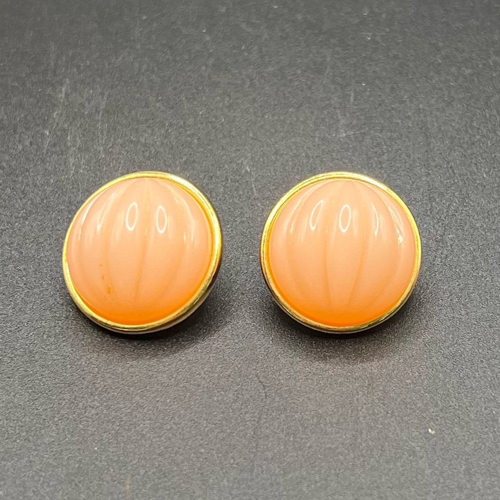 Trifari Gold and Coral Earrings